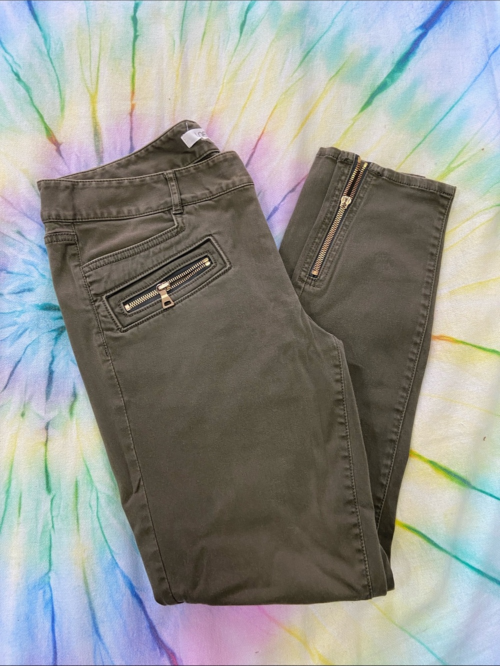 LOFT Olive Green Zip Pocket Skinny Pants Lot 3